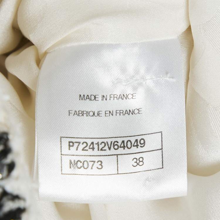 Pre Owned Chanel White Tweed Sleeveless Mini Dress M