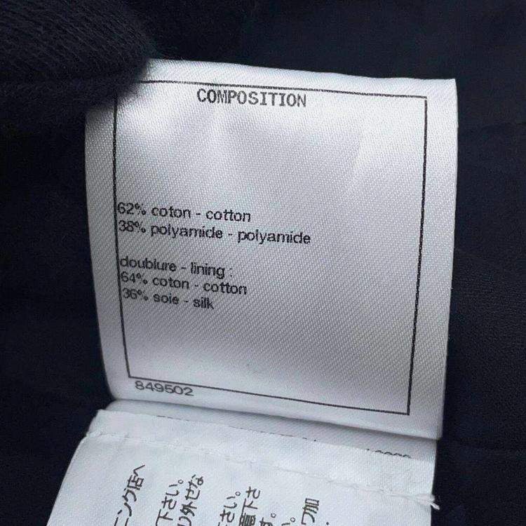 Pre Owned Chanel Black Cotton & Nylon Tweed Short Jacket Women Size 36