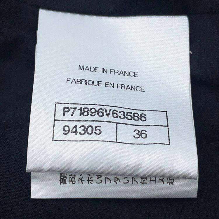 Pre Owned Chanel Black Cotton & Nylon Tweed Short Jacket Women Size 36