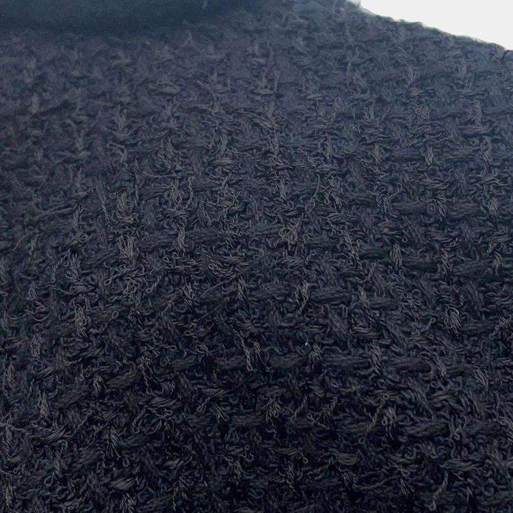 Pre Owned Chanel Black Cotton & Nylon Tweed Short Jacket Women Size 36