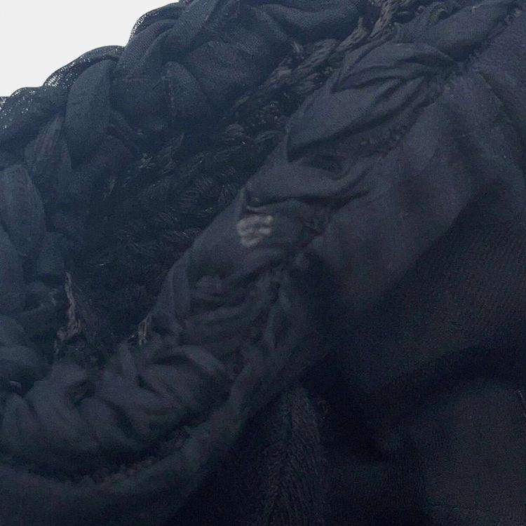 Pre Owned Chanel Black Cotton & Nylon Tweed Short Jacket Women Size 36
