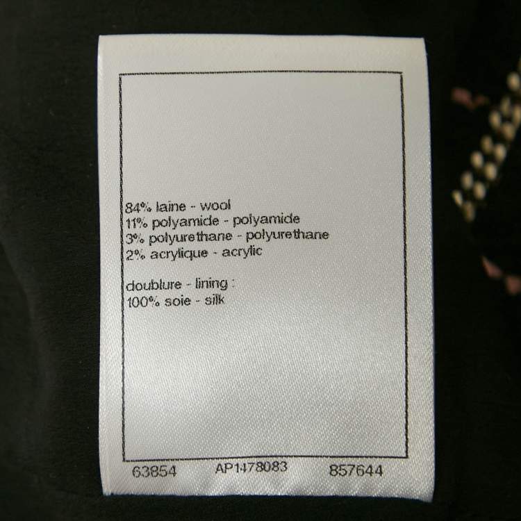 Pre Owned Chanel Black/Pink Tweed Crop Jacket M