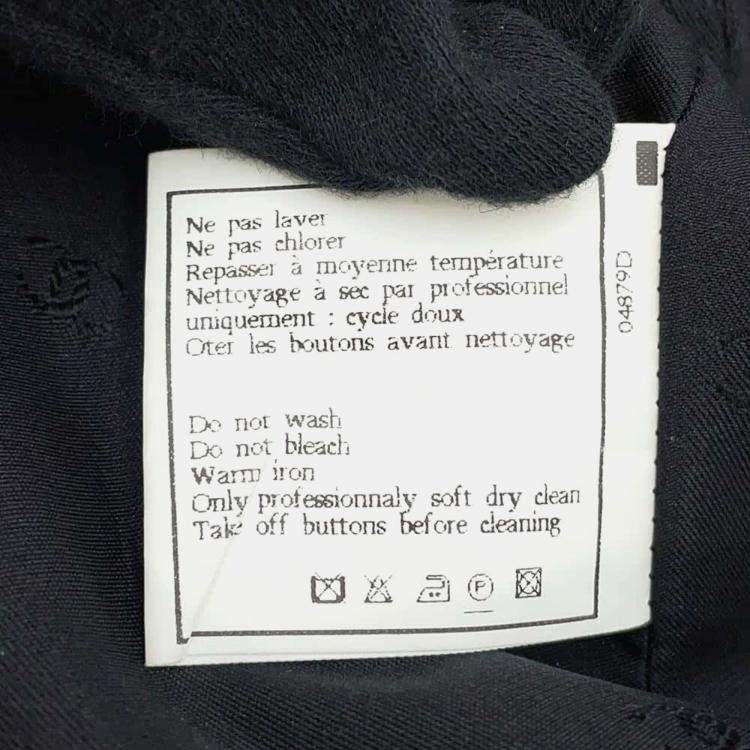 Pre Owned Chanel Black Wool Gripoa Button Jacket 38