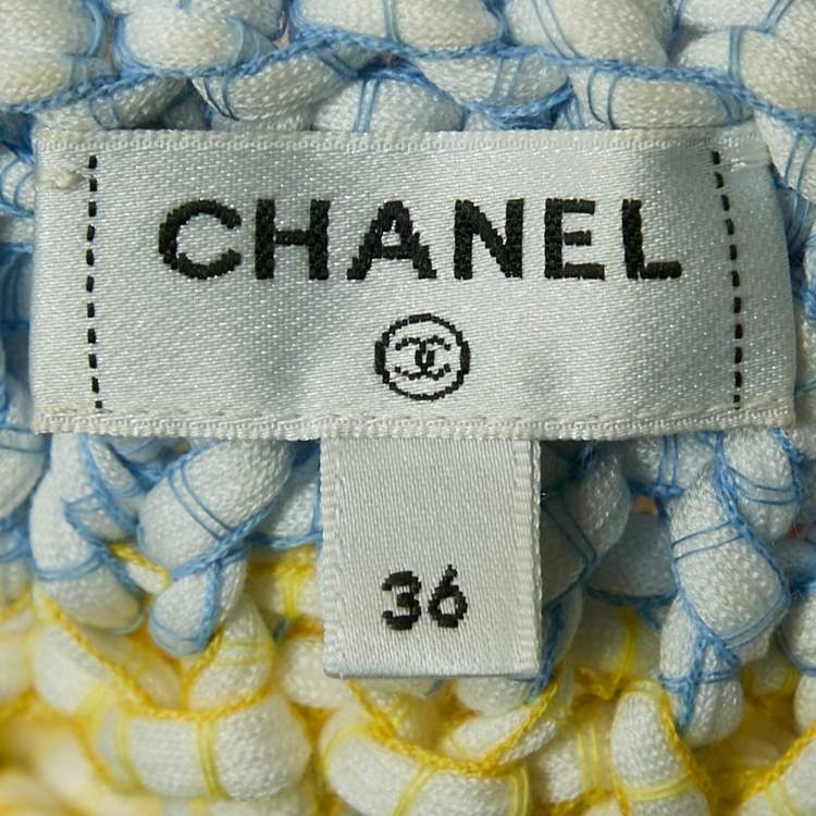 Pre Owned Chanel Multicolor Crochet Strappy Crop Top S