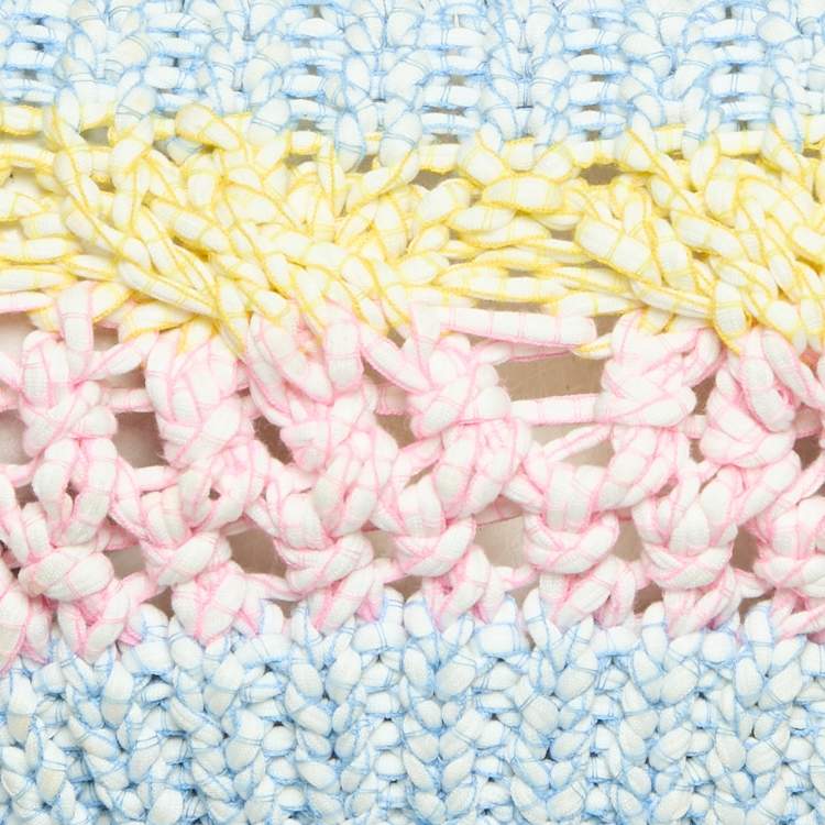 Pre Owned Chanel Multicolor Crochet Strappy Crop Top S