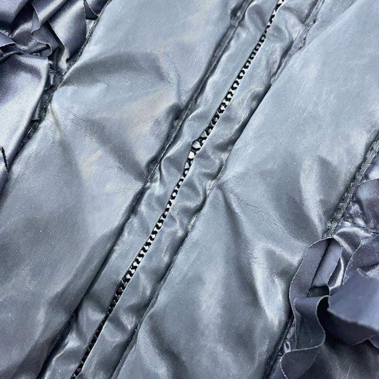 Pre Owned Chanel Black Polyurethane and Nylon Hooded Vest Size 38