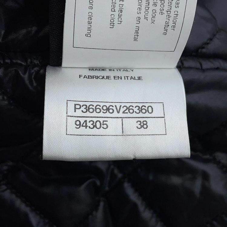 Pre Owned Chanel Black Polyurethane and Nylon Hooded Vest Size 38