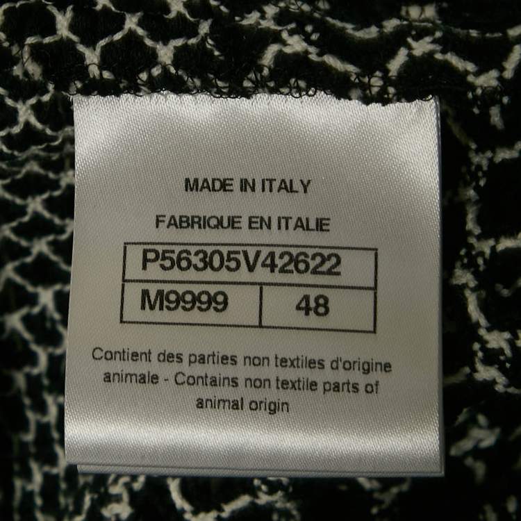 Pre Owned Chanel Black/White Guipure Lace Sleeveless Top XL