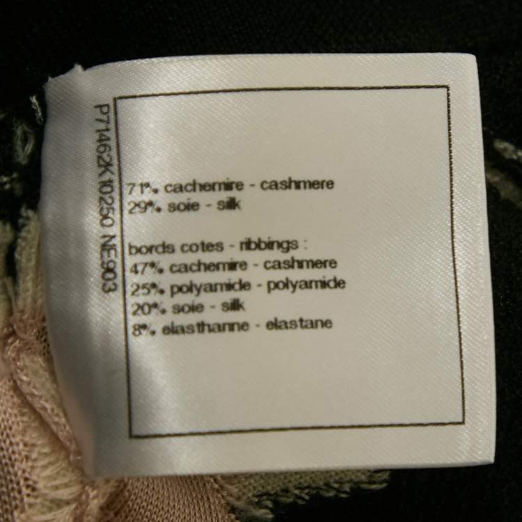 Pre Owned Chanel Black Logo Jacquard Knit Cashmere Sweater S