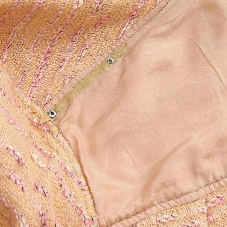 Pre Owned Chanel Single Breasted Jacket Pink Size 38