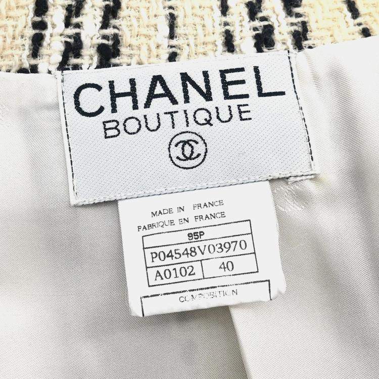 Pre Owned Chanel Beige Single Breasted Jacket Size 40