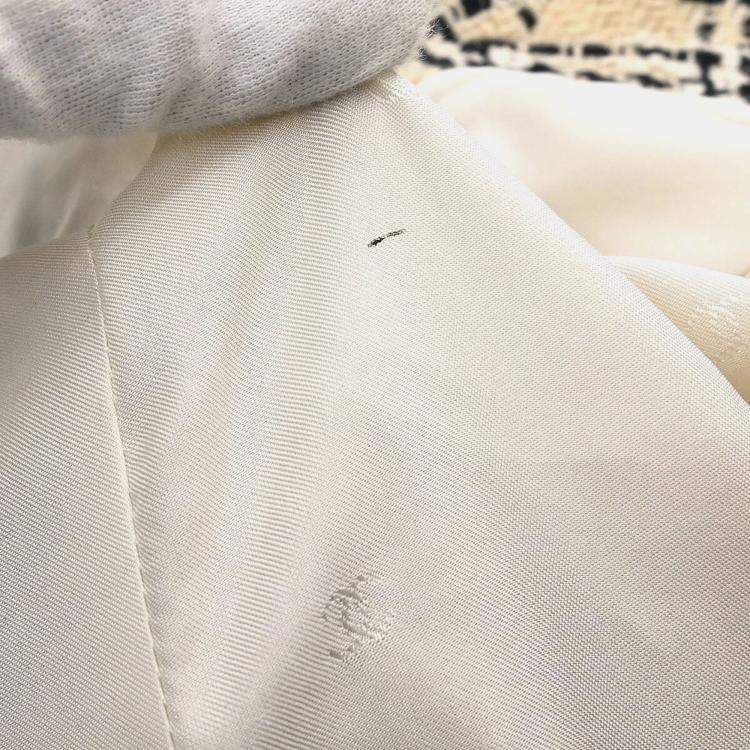 Pre Owned Chanel Beige Single Breasted Jacket Size 40