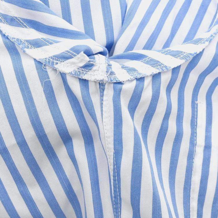 Pre Owned Chanel Blue Striped Button Front Shirt S