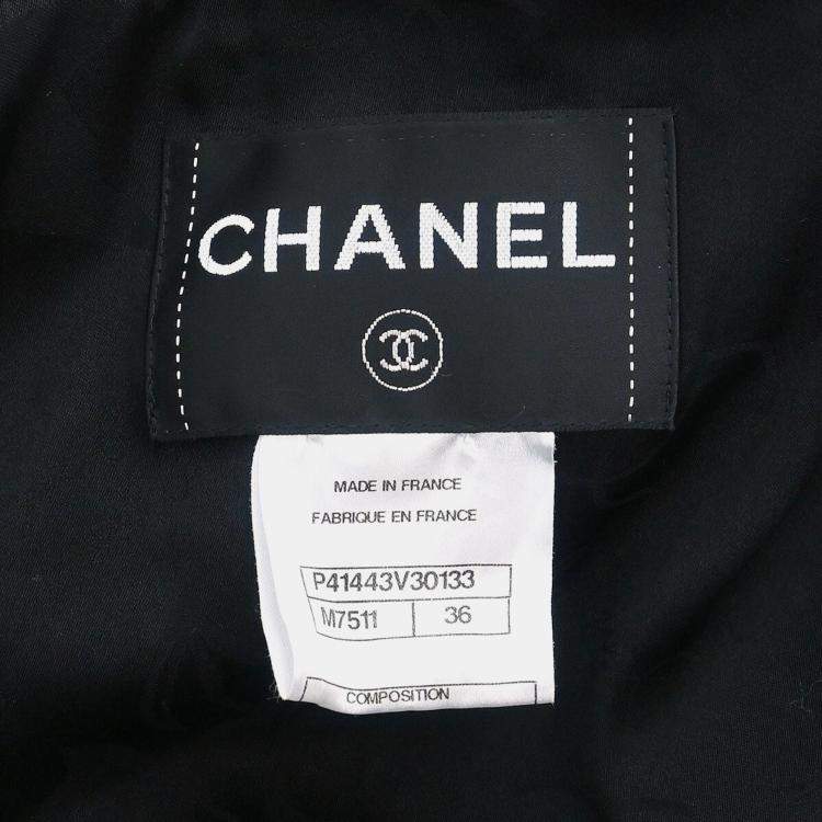 Pre Owned Chanel Black Tweed Coat 