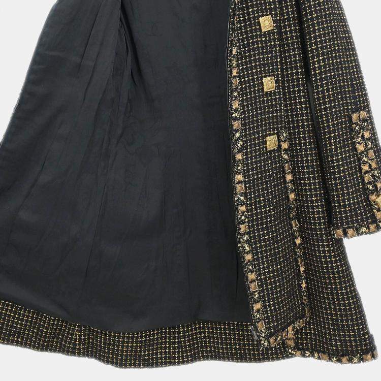 Pre Owned Chanel Black Tweed Coat 