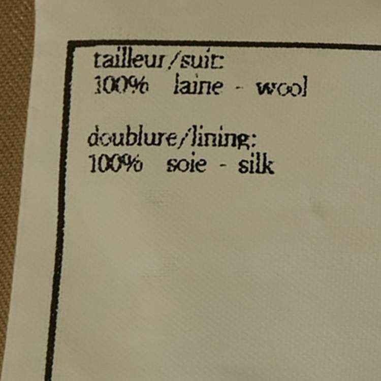 Pre Owned Chanel Beige Wool Contrast Detail Open Front Jacket M