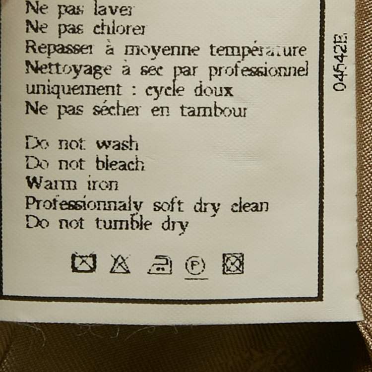 Pre Owned Chanel Beige Wool Contrast Detail Open Front Jacket M