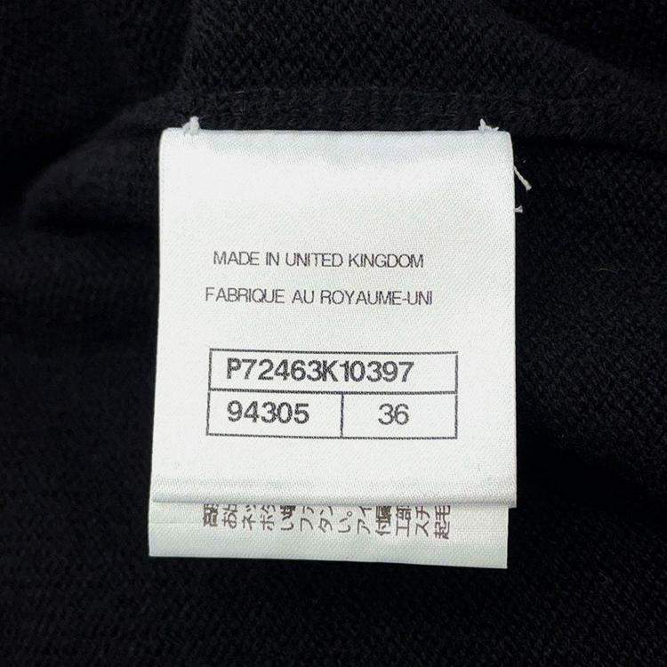 Pre Owned Chanel Long Black Knit Cardigan Size 36 
