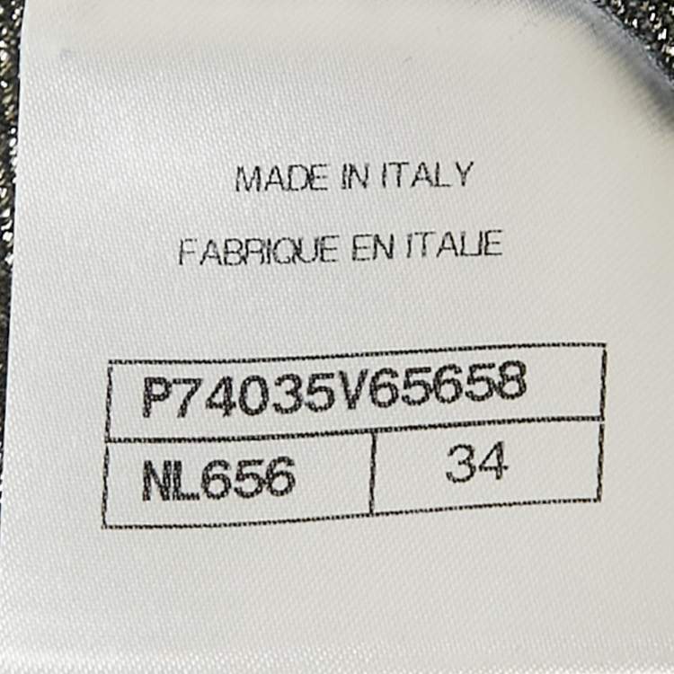 Pre Owned Chanel Grey Logo Applique Denim Skirt S