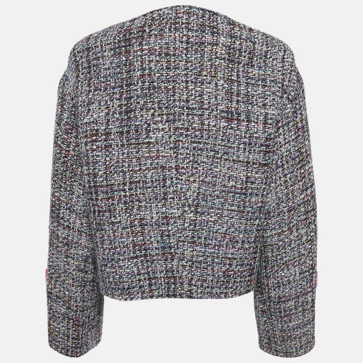 Pre Owned Chanel Multicolor Tweed Velcro Closure Jacket M