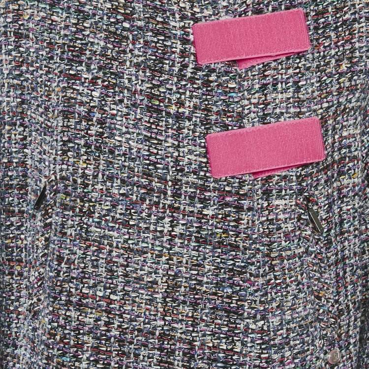 Pre Owned Chanel Multicolor Tweed Velcro Closure Jacket M
