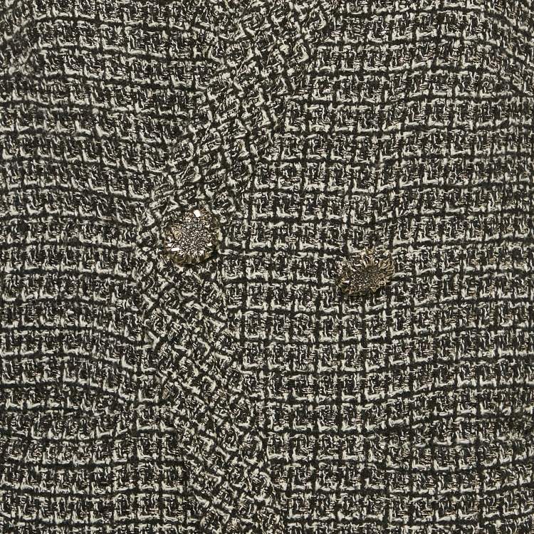 Pre Owned Chanel Black Metallic Tweed Jacket XL