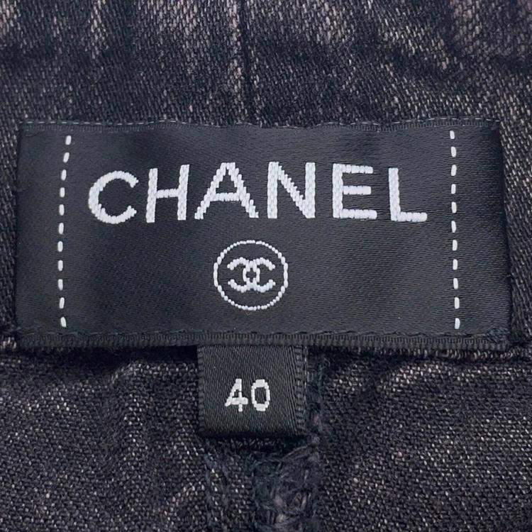 Pre Owned Chanel Wide Denim Pants Size 40  