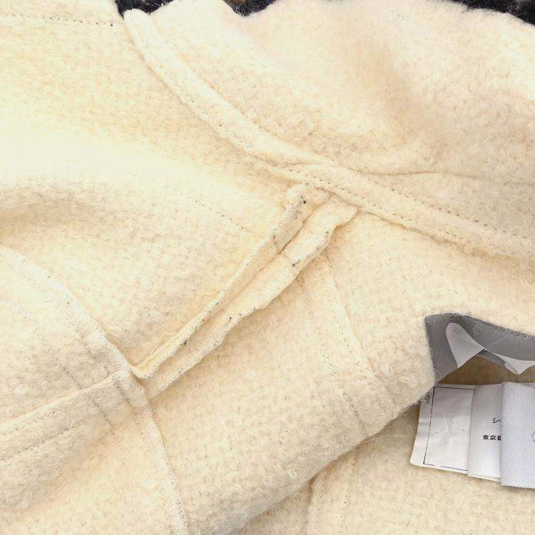 Pre Owned Chanel White Wool Zip Up Jacket Women Size 38