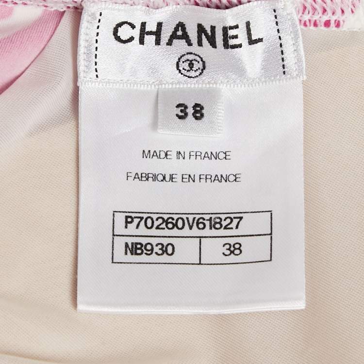Pre Owned Chanel Pink Printed Jersey Bikini Set S