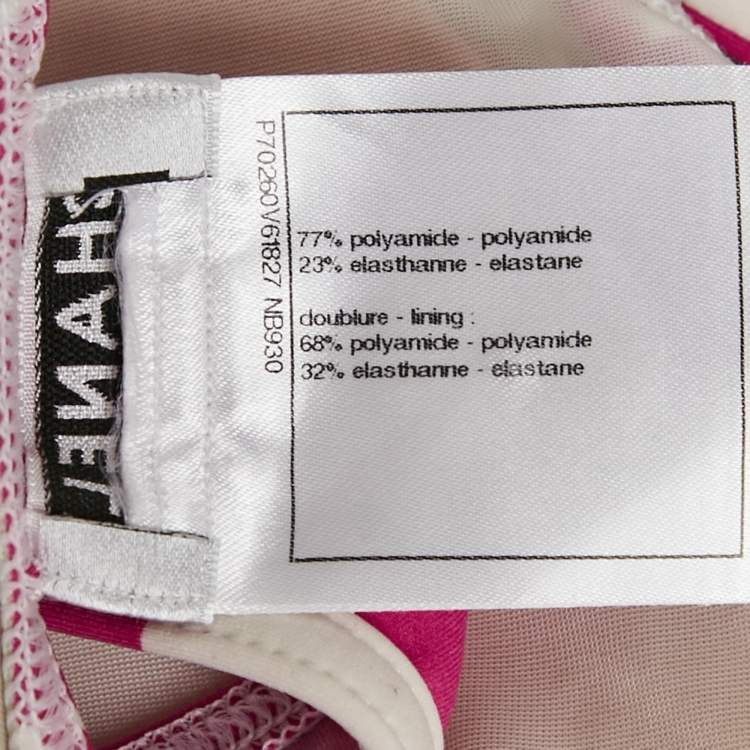 Pre Owned Chanel Pink Printed Jersey Bikini Set S