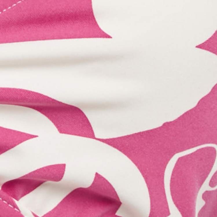 Pre Owned Chanel Pink Printed Jersey Bikini Set S