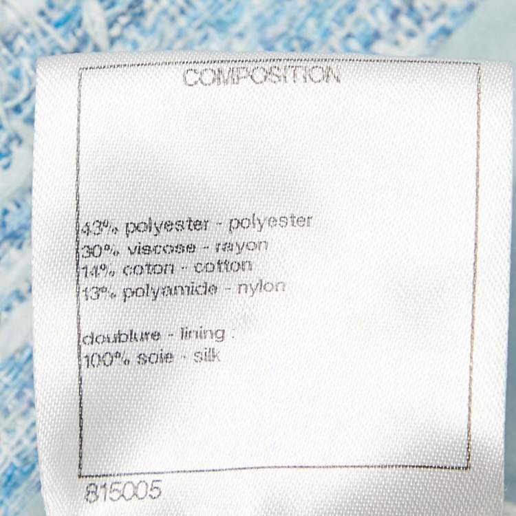 Pre Owned Chanel Blue Blouse Long Sleeve Jacket S