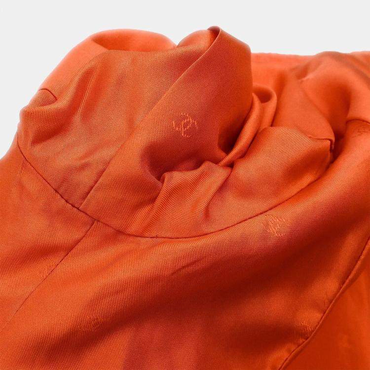 Pre Owned Chanel Orange Double Breasted Jacket Women Size M
