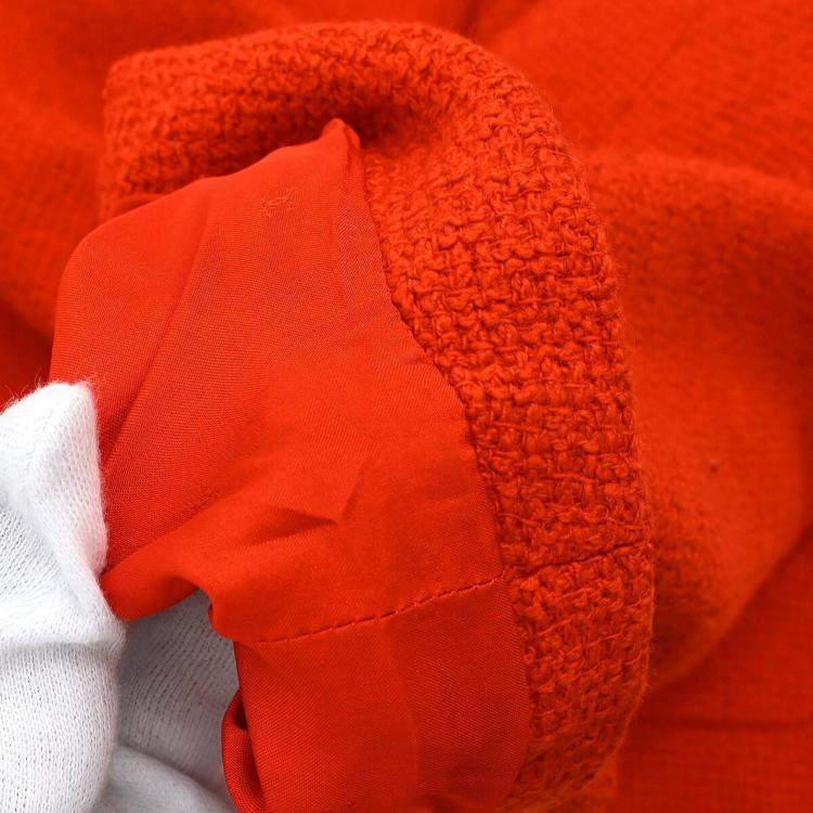 Pre Owned Chanel Single Breasted Red Jacket FR 40