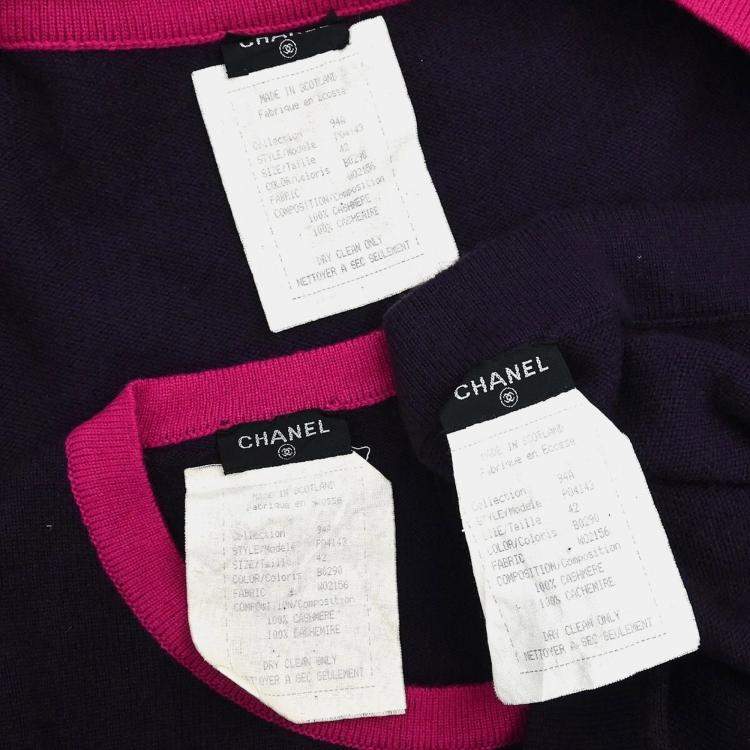 Pre Owned Chanel Purple Suit Cardigan Top Skirt 