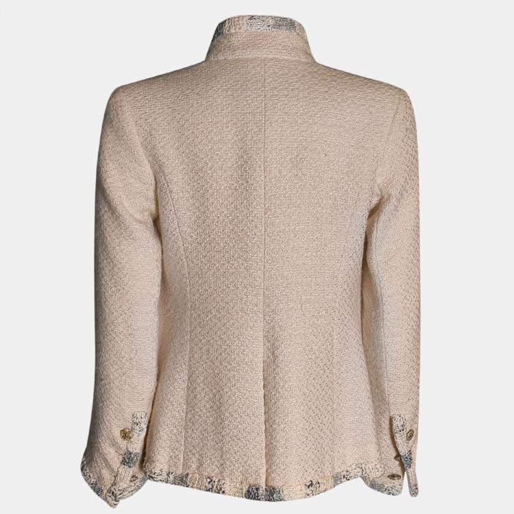 Pre Owned Chanel Cream Tweed Jacket FR 36
