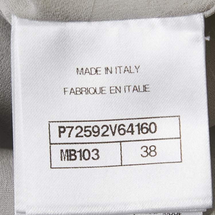 Pre Owned Chanel Grey Monogram Denim Sequin Embellished Shift Dress M