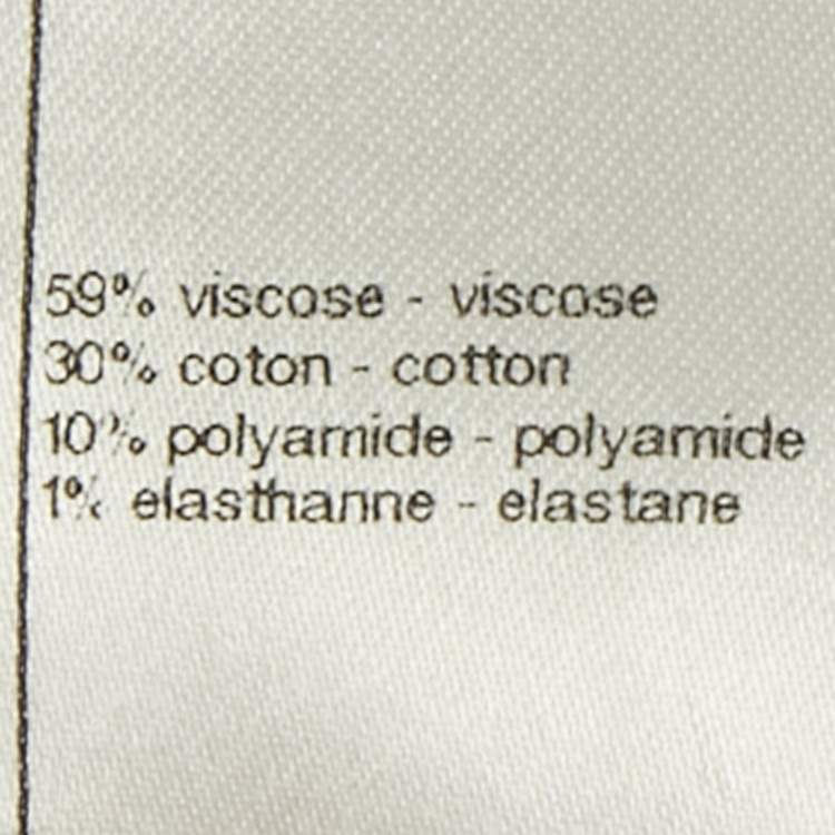 Pre Owned Chanel Pink Stripe Patterned Knit Button Front Cardigan S