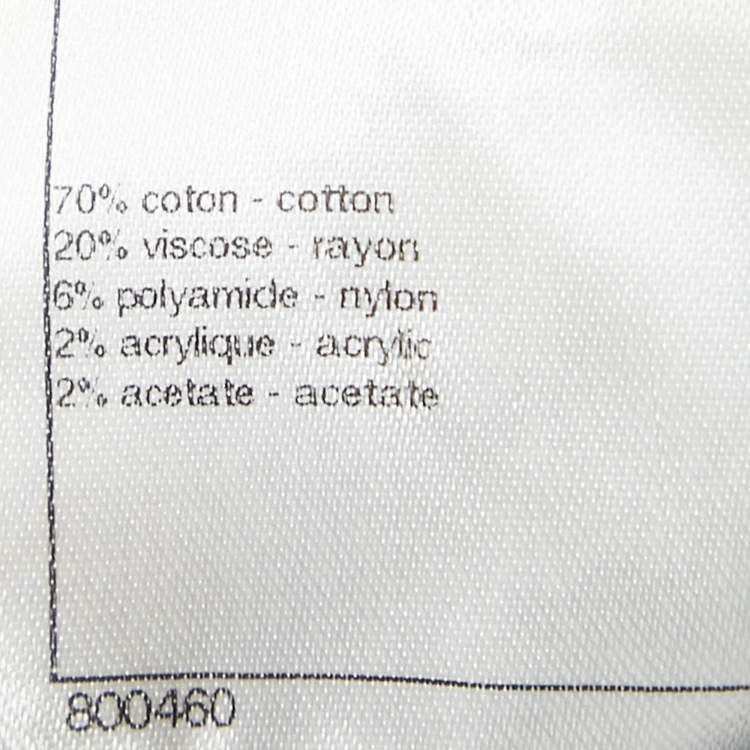 Pre Owned Chanel Navy Blue Crochet Knit Neck Chain Detail Cardigan S