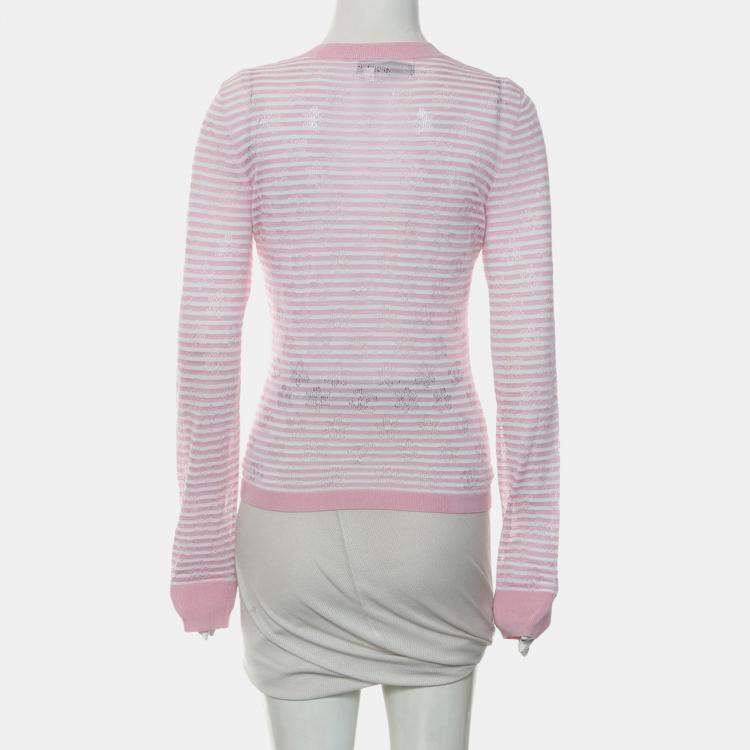 Pre Owned Chanel Stripes Lightweight Sweater