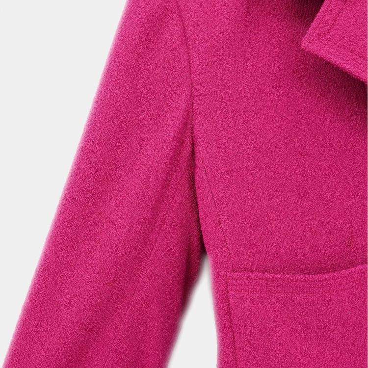 مملوكة مسبقًا Chanel Single Breasted Jacket Pink Fabric Jacket Size 38