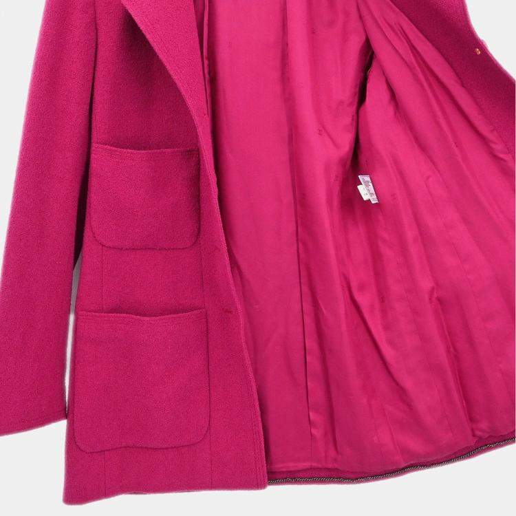 مملوكة مسبقًا Chanel Single Breasted Jacket Pink Fabric Jacket Size 38