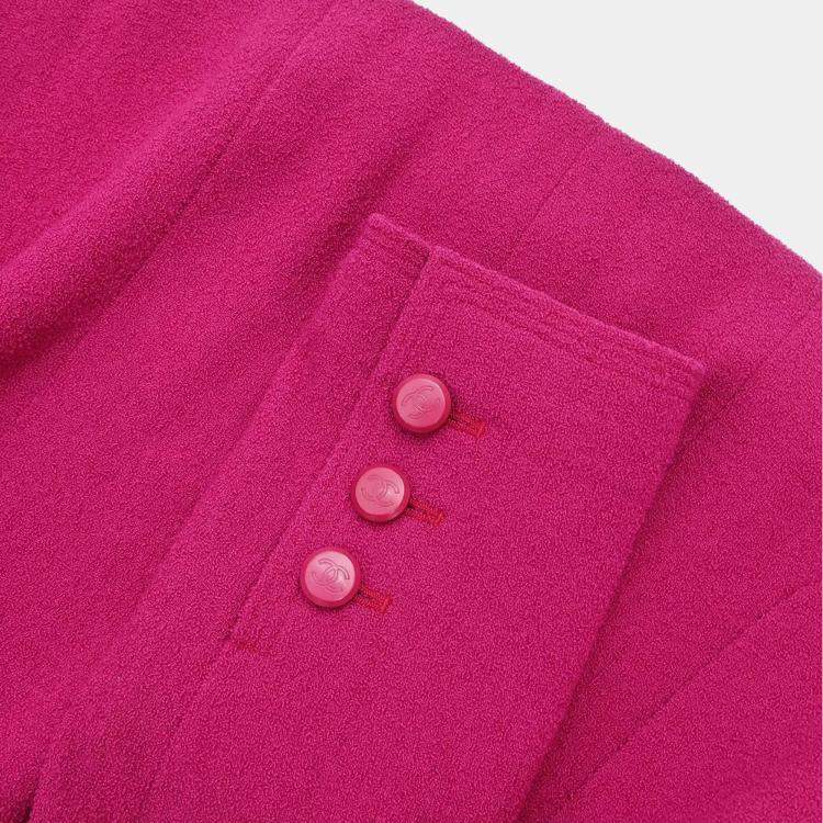 مملوكة مسبقًا Chanel Single Breasted Jacket Pink Fabric Jacket Size 38