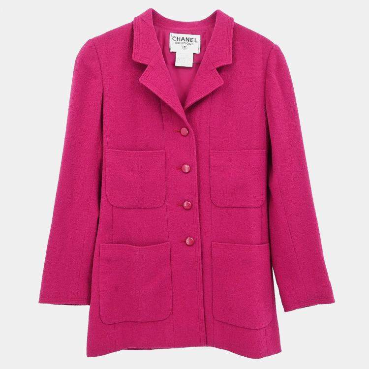 مملوكة مسبقًا Chanel Single Breasted Jacket Pink Fabric Jacket Size 38