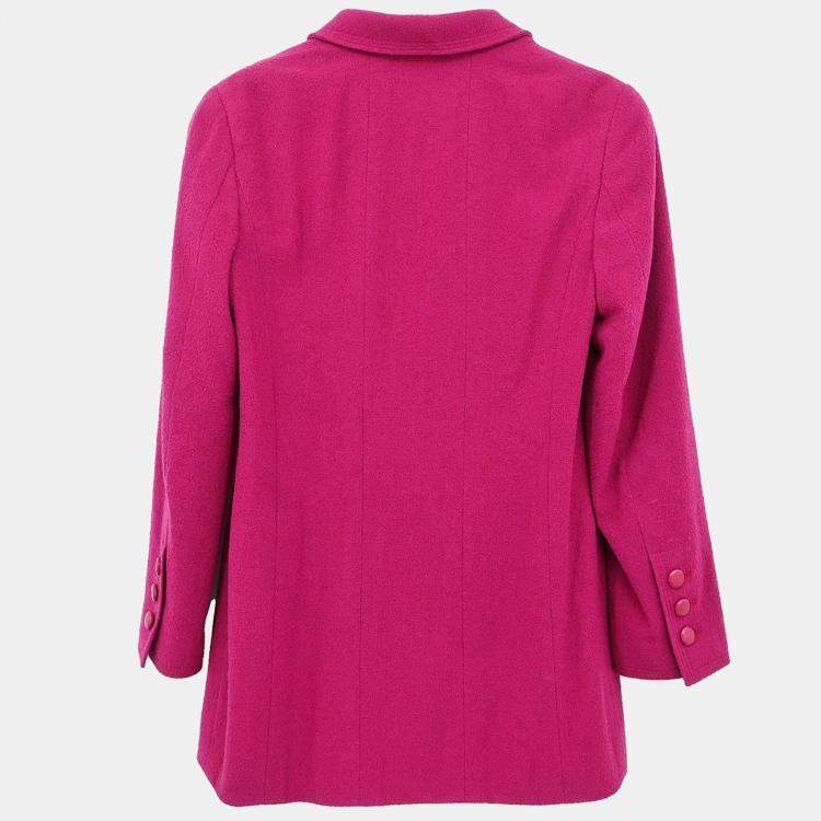 مملوكة مسبقًا Chanel Single Breasted Jacket Pink Fabric Jacket Size 38
