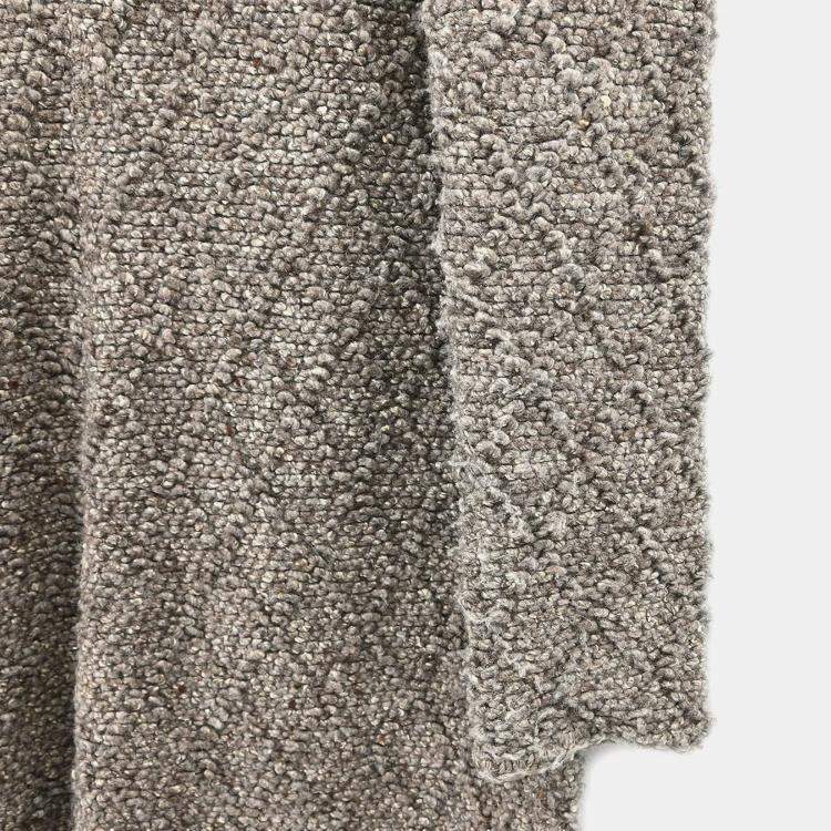 Pre Owned Chanel Collarless Brown Wool Jacket Women Size 40