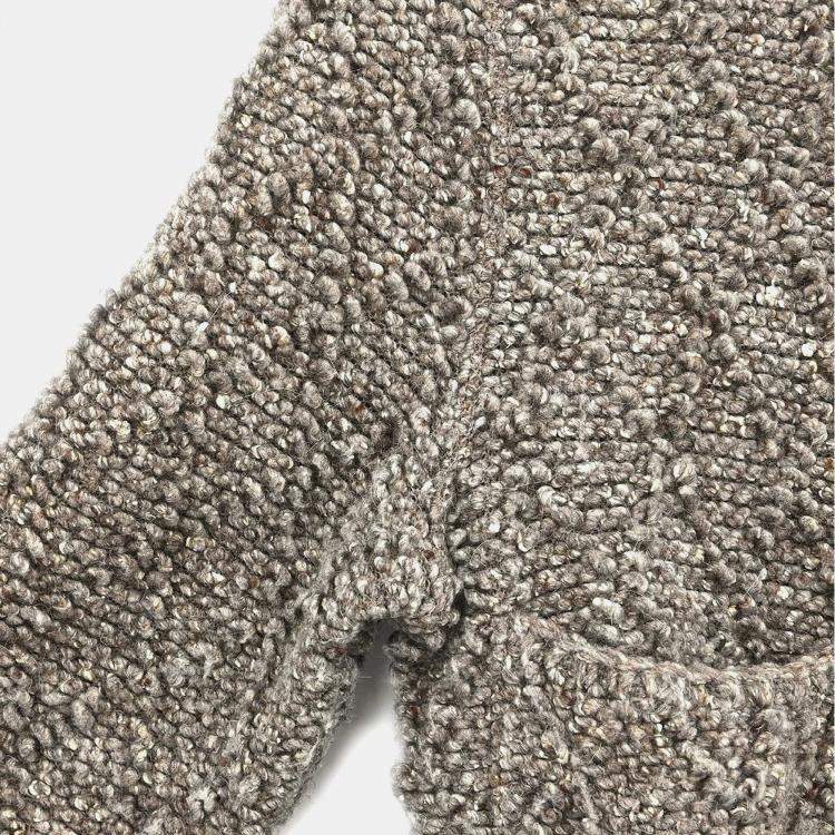 Pre Owned Chanel Collarless Brown Wool Jacket Women Size 40