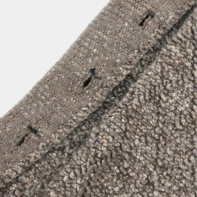 Pre Owned Chanel Collarless Brown Wool Jacket Women Size 40