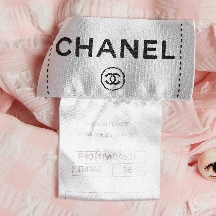 مملوكة مسبقًا Chanel Pink Seeksucker and Tweed Mini Dress M