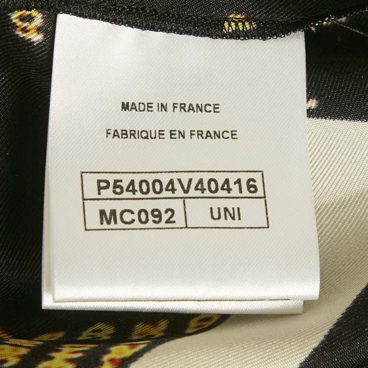 Pre Owned Chanel Black Printed Silk Asymmetric Kaftan Dress One Size 